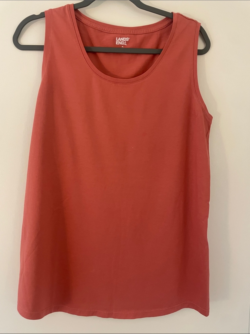 Lands' End 100% Cotton Tank Top Salmon Pink, M (10-12)